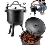 KADAX bollitore da caccia, pentola in ferro fuso con zampe, forno olandese...