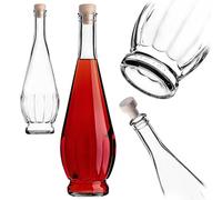 KADAX Bottiglia di vetro da 750 ml, 1 pezzo, bottiglia di liquore vuota con tappo di sughero, adatta per liquori, sciroppi o creazioni fatte in casa