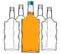 KADAX Bottiglie di vetro 500 ml, 50 pezzi, bottiglie vuote con tappo a vite, piccole bottiglie di liquore da riempire, bottiglie di vino in vetro, bottiglie decorative (verde)