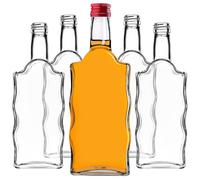 KADAX Bottiglie di vetro 500 ml, 50 pezzi, bottiglie vuote con tappo a vite, piccole bottiglie di liquore da riempire, bottiglie di vino in vetro, bottiglie decorative (rosso)