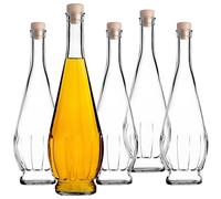 KADAX Bottiglie di vetro 750ml, set di 10, bottiglie vuote con tappi per liquori, bottiglie di vetro per grappa, bottiglie da riempire con liquore, vino e grappa, bottiglie da vino