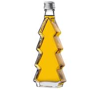 KADAX Bottiglie di vetro a forma di albero di Natale, 200 ml, con tappo a vite argentato - Bottiglie vuote da riempire con liquore e schnapps, ideali per Natale e come regalo