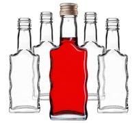 KADAX Bottiglie di vetro da 200 ml, 10 pezzi, vuote con tappo a vite, piccole per liquore da riempire, vino e grappa (oro)bottiglia