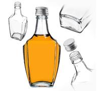 KADAX Bottiglie di vetro da 250 ml con tappo a vite, 1 pezzo, bottiglie vuote da riempire, bottiglie di liquore in vetro, piccole bottiglie di liquore, bottiglie di succo (argento)
