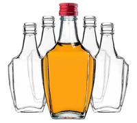 KADAX Bottiglie di vetro da 250 ml, con tappo a vite, 10 pezzi, bottiglie vuote da riempire, bottiglie di liquore in vetro, piccole bottiglie di liquore (rosso)