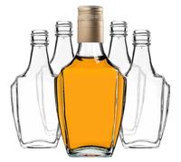 KADAX Bottiglie di vetro da 250 ml, con tappo a vite, 10 pezzi, bottiglie vuote da riempire, bottiglie di liquore in vetro, piccole bottiglie di liquore, bottiglie di succo (oro)