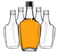 KADAX Bottiglie di vetro da 250 ml, con tappo a vite, 10 pezzi, bottiglie vuote da riempire, bottiglie di liquore in vetro, piccole bottiglie di liquore, bottiglie di succo (nero)