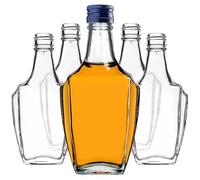 KADAX Bottiglie di vetro da 250 ml con tappo a vite, 5 pezzi, bottiglie vuote da riempire, bottiglie di liquore in vetro, piccole bottiglie di liquore, bottiglie di succo (blu)