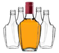KADAX Bottiglie di vetro da 250 ml con tappo a vite, 5 pezzi, bottiglie vuote da riempire, bottiglie di liquore in vetro, piccole bottiglie di liquore (rosso)