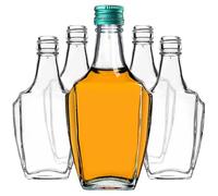 KADAX Bottiglie di vetro da 250 ml con tappo a vite, 50 pezzi, bottiglie vuote da riempire, bottiglie di liquore in vetro, piccole bottiglie di liquore, bottiglie di succo (verde)