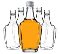 KADAX Bottiglie di Vetro da 250 ml con Tappo a Vite, Set 10 Pezzi - Bottiglie Vuote per Liquore e Succo (Bianco)
