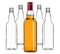 KADAX Bottiglie di Vetro da 500 ml, 10 Pezzi, Vuote per Liquori con Tappo a Vite, per Succo (Rosso, Lungo)