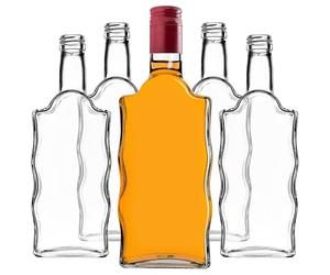 KADAX Bottiglie di Vetro da 500 ml, Set 10 Pezzi con Tappo a Vite - Bottiglia per Liquore, Vino e Decorazione (Rosso, Lungo)