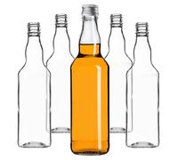 KADAX Bottiglie di vetro da riempire, 500 ml, 10 pezzi, bottiglia vuote con tappo a vite, liquore