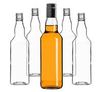 KADAX Bottiglie di vetro da riempire, 500 ml, 10 pezzi, bottiglie vuote per liquori con tappo a vite, bottiglie di succo, bottiglie per liquori (nero, lungo)