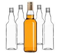 KADAX Bottiglie di vetro da riempire, 500 ml, 10 pezzi, bottiglie vuote per liquori con tappo a vite, bottiglie di succo, bottiglie per liquori, bottiglie (oro, lunghe)