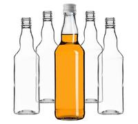 KADAX Bottiglie di vetro da riempire, 500 ml, 100 pezzi, bottiglie vuote per liquori con tappo a vite, bottiglie di succo, bottiglie per liquori, bottiglie di liquore (bianco)