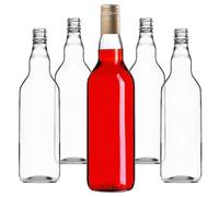 KADAX Bottiglie di vetro da riempire, 700 ml, 10 pezzi, bottiglie vuote di liquore con tappo a vite, bottiglie di succo, bottiglie per liquori, bottiglie di liquore (oro, lungo)