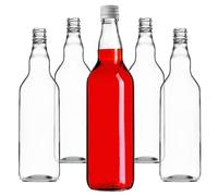 KADAX Bottiglie di vetro da riempire, 700 ml, 5 pezzi, bottiglia vuota per liquore con tappo a vite