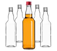KADAX Bottiglie di vetro per riempimento, 500 ml, 10 pezzi, bottiglie per liquore vuote con tappo a vite, bottiglie per succo, bottiglie per liquore, bottiglie per alcolici (rosso)