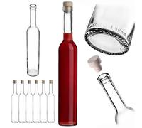 KADAX Bottiglie di vetro vuote da 500 ml, 6 pezzi, bottiglie da liquore, vino e grappa, bottiglie per liquori in vetro, bottiglie di vino