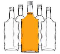 KADAX bottiglie in vetro 500ml con tappo a vite bianco - bottiglie vuote da riempire per succhi, sciroppo, olio e liquore, conservazione alimentare