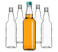 KADAX bottiglie in vetro 500ml con tappo a vite - bottiglie vuote da riempire per succhi, sciroppo, olio e liquore, conservazione alimentare