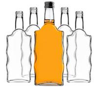 KADAX bottiglie in vetro 500ml con tappo a vite nero - bottiglie vuote da riempire per succhi, sciroppo, olio e liquore, conservazione alimentare