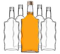 KADAX bottiglie in vetro 500ml con tappo a vite oro - bottiglie vuote da riempire per succhi, sciroppo, olio e liquore, conservazione alimentare