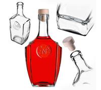 KADAX Bottiglie in Vetro 500ml con Tappo in Sughero - Bottiglie vuote da riempire per liquore, Grappa, Olio e aceto, Ideali per Regali e Fatte in casa