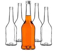 KADAX Bottiglie per liquori, 500 ml, 50 pezzi, bottiglie vuote per riempire olio, aceto, liquore, vino e grappa, bottiglie di vetro, bottiglie di liquore, bottiglie di succo (argento)