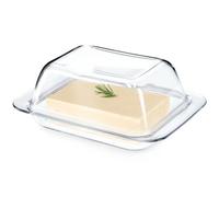 KADAX Burriera in plastica, campana per burro, ciotola trasparente con coperchio e manico, contenitore per burro, bicchiere per burro, plastica per burro (trasparente 18,5 cm)