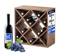 KADAX Cantinetta in legno per bottiglie di vino, scaffale rustico e poco ingombrante per numerose bottiglie