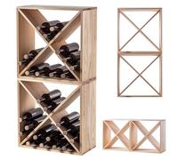 KADAX Scaffale per vino in legno, 52 x 25,5 x 104 cm, grande portabottiglie per molte bottiglie di vino, rustico, scaffale salvaspazio per bottiglie, robusto armadietto per vino, made in EU