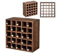 KADAX Cantinetta per vino in legno, 52 x 25,5 x 52 cm, supporto per bottiglie impilabile, scaffale per vino, armadio per vino naturale, rustico, salvaspazio, prodotto nell'UE, montaggio semplice