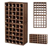 KADAX Cantinetta porta bottiglie di vino in legno, 52 x 25,5 x 104 cm, supporto per vino impilabile, scaffale per bottiglie, armadio per vino naturale, rustico, salvaspazio, prodotto nell'UE