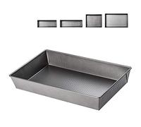KADAX Cantura di cottura quadrata rivestimento non sciolto, forma di torta rettangolare in acciaio, per torte, pane tostato, brownie, forma della scatola,facile da cura, argento (40 x 24 x 6 cm)