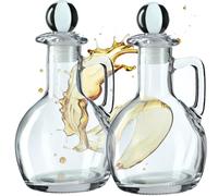 KADAX Caraffa per olio con manico, bottiglia d'olio con tappo, bottiglia di vetro per spezie liquide, dispenser di olio in vetro di alta qualità, caraffa in vetro da riempire (set da 2 x 100 ml)