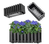 KADAX Cassetta da balcone, fioriera con tappo in gomma, 40 cm, antracite