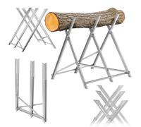 KADAX Cavalletto pieghevole per motosega, cavalletto pieghevole in acciaio, supporto in legno pieghevole, portata fino a 150 kg, telaio per segare legna da ardere, cavalletto pieghevole