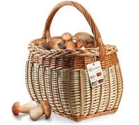 KADAX Cestino di vimini per funghi, cestino ovale per la spesa, robusto cestino da picnic con manico con manico, cestino per bottiglie, cestino da giardino (mix, 31 x 26 x 41 cm)
