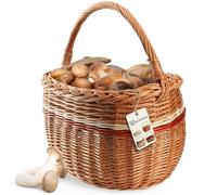 KADAX Cestino di vimini per funghi, cestino ovale per la spesa, robusto cestino da picnic con manico con manico, cestino per bottiglie, cestino da giardino (mix, 44 x 26 x 41 cm)