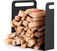 KADAX - Cestino per legna da ardere, porta legna da ardere interno per caminetto, elegante e pratico per organizzare la legna da ardere (Nero, 36 x 30 x 36 cm)