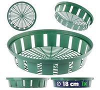 KADAX Cestino per piante e fiori, a due forme, con bulbi e fiori primaverili (18 cm rotondo, 1 pezzo)