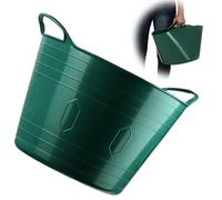KADAX Cesto in plastica flessibile con maniglie, multifunzionale per biancheria e giocattoli, rotondo, universale, per vestiti, verde, 26 l
