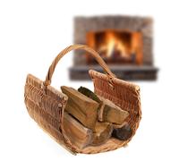 KADAX cesto per legna da camino in vimini, cesto per camino, colore naturale