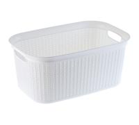 KADAX Cesta Portabiancheria in Plastica per Bagno e Lavanderia, Cesto della Biancheria Sporca, Cestino del Bucato, Porta Biancheria (Bianco, 27 L)