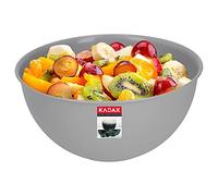 KADAX Ciotola fatta di plastica, insalata, ciotola impilabile, ciotola di plastica, ciotola da cucina, ciotola rotonda per cucina, insalata, pasta, lavastoviglie -safe (3L, grigio)