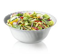 KADAX Ciotola fatta di vetro indurito, ciotola, ciotola di frutta, ciotola l'insalata, ciotola da dessert, ciotola di cereali, ciotola di zuppa, ciotola di snack, lavastoviglie (23 cm, bianco)