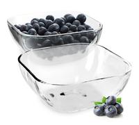 KADAX Ciotola in vetro, portafrutta angolare in vetro robusto, 13,5 cm, 2 pezzi